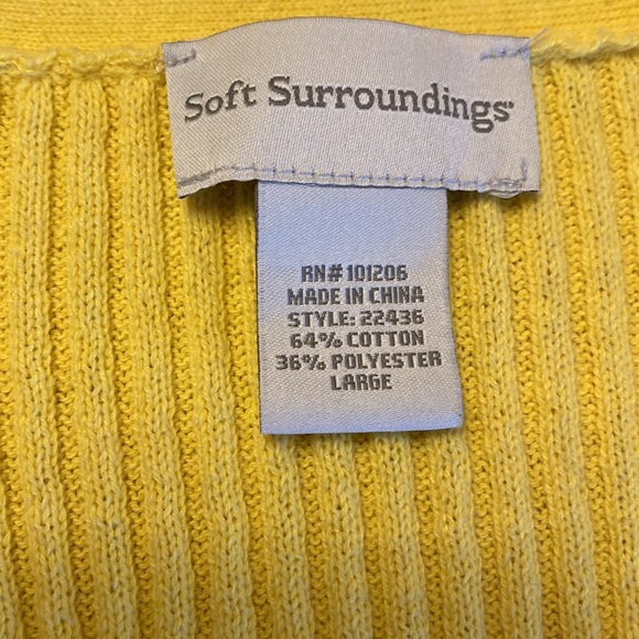 DONATED.  Soft surroundings, long sleeve, V-neck sweater, size large - Picture 3 of 4